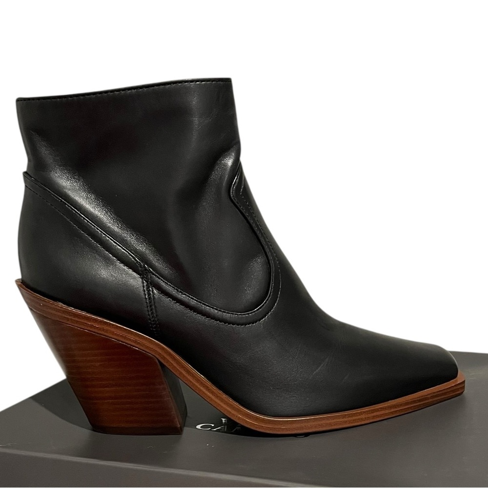 New! Vince Camuto Amtinda Black Squared Tow Boot Bootie